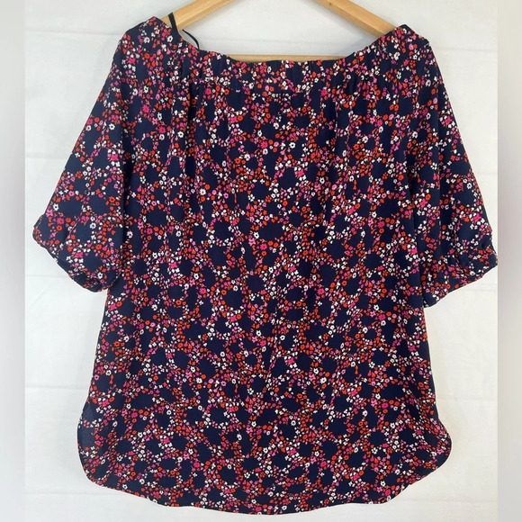 Michael Michael Kors Floral Print Off The Shoulder Top Short Sleeve Size M - Picture 2 of 12